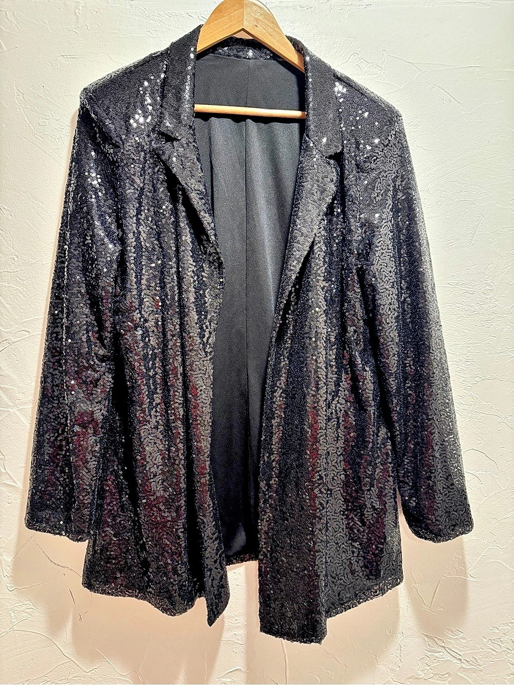 Black Sequin Blazer Size XL Like New